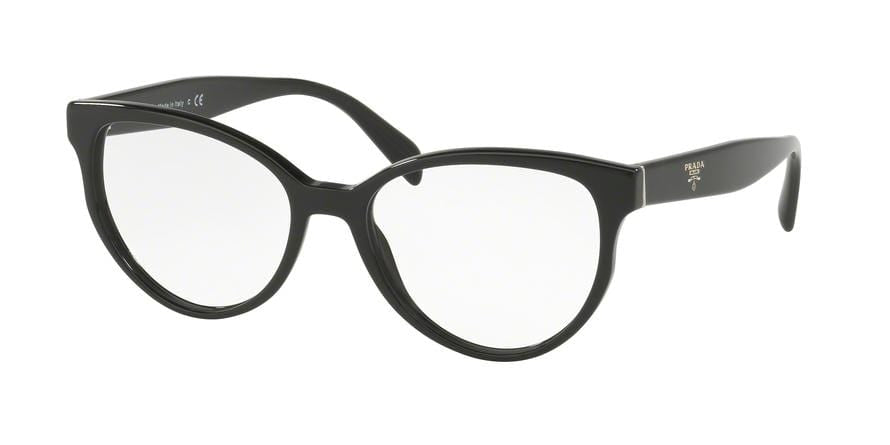 Prada HERITAGE PR01UVF Pillow Eyeglasses  1AB1O1-BLACK 54-17-140 - Color Map black