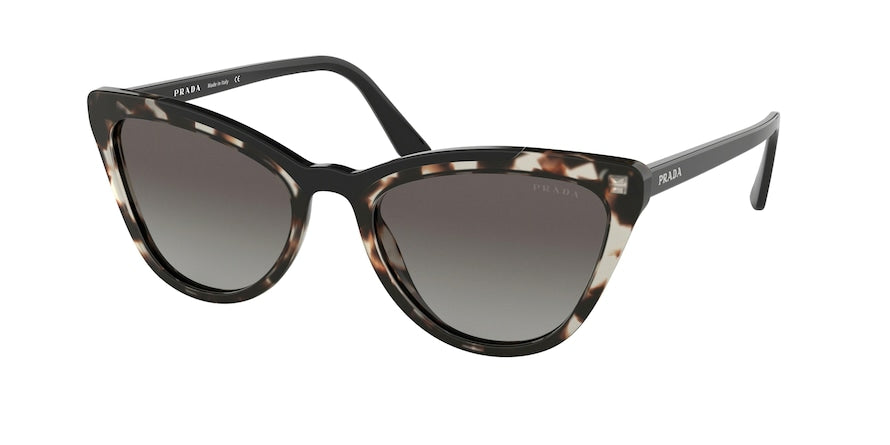 Prada CATWALK PR01VS Cat Eye Sunglasses  3980A7-OPAL SPOTTED BROWN/BLACK 56-20-145 - Color Map brown