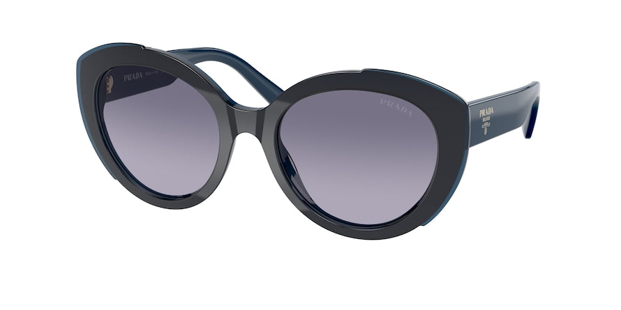 Prada PR01YSF Oval Sunglasses  08V08I-BLUE 56-18-140 - Color Map blue