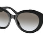 Prada PR01YSF Oval Sunglasses  1AB0A7-BLACK 56-18-140 - Color Map black