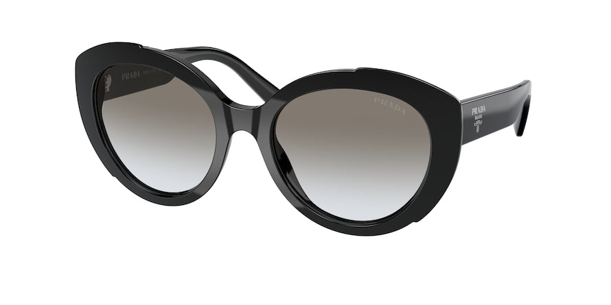 Prada PR01YSF Oval Sunglasses  1AB0A7-BLACK 56-18-140 - Color Map black