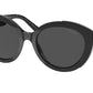Prada PR01YS Oval Sunglasses  09V5S0-BLACK MARBLE/TOP BLACK TRANSP 54-19-140 - Color Map havana