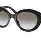 Prada PR01YS Oval Sunglasses  1AB0A7-BLACK 54-19-140 - Color Map black