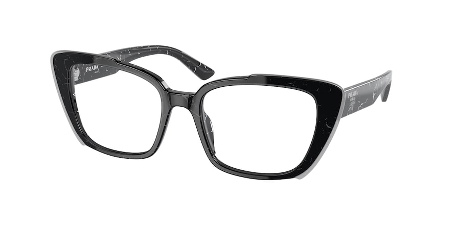 Prada PR01YV Pillow Eyeglasses  09V1O1-HAVANA BLACK/WHITE 53-18-140 - Color Map black