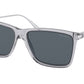 Prada PR01ZSF Rectangle Sunglasses  U430A9-TRANSPARENT GREY 59-15-140 - Color Map grey