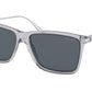 Prada PR01ZS Rectangle Sunglasses  U430A9-TRANSPARENT GREY 58-16-140 - Color Map grey