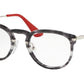 Prada CATWALK PR02VV Phantos Eyeglasses  2571O1-STRIPED GREY 49-22-140 - Color Map grey