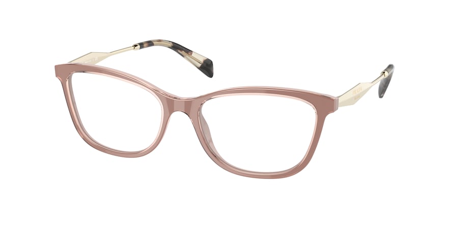 Prada PR02YV Butterfly Eyeglasses  01Y1O1-ALABASTER/CRYSTAL 54-17-140 - Color Map light brown