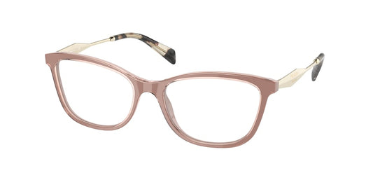 Prada PR02YV Butterfly Eyeglasses  01Y1O1-ALABASTER/CRYSTAL 54-17-140 - Color Map light brown