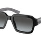 Prada PR02ZSF Square Sunglasses  1AB06T-BLACK 54-19-140 - Color Map black