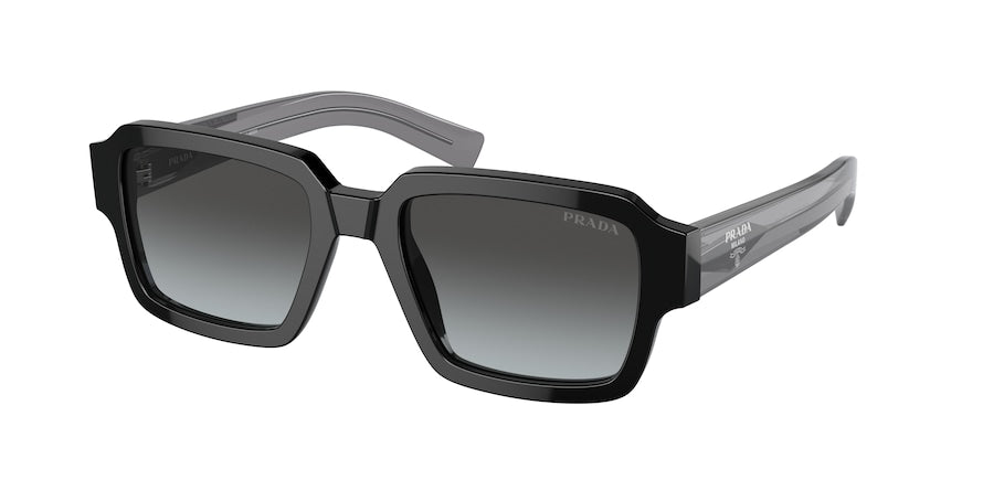 Prada PR02ZSF Square Sunglasses  1AB06T-BLACK 54-19-140 - Color Map black