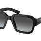 Prada PR02ZS Square Sunglasses  1AB06T-BLACK 52-20-140 - Color Map black