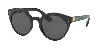 Prada CATWALK PR03USF Irregular Sunglasses  07E5S0-BLACK/GREY/YELLOW 53-22-140 - Color Map green