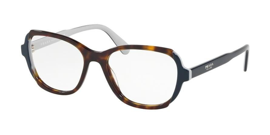 Prada HERITAGE PR03VVF Phantos Eyeglasses  W3C1O1-HAVANA/TOP BLUE/GREY 54-17-140 - Color Map havana