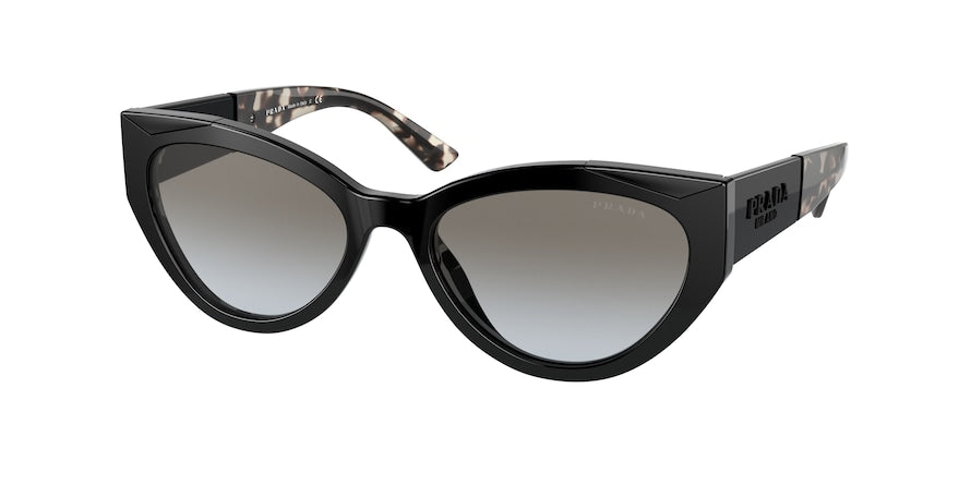 Prada PR03WS Cat Eye Sunglasses  1AB0A7-BLACK 55-18-140 - Color Map black
