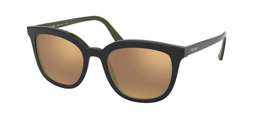 Prada HERITAGE PR03XS Pillow Sunglasses  542HD0-TOP BLACK/GREEN 53-20-145 - Color Map black
