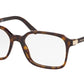 Prada HERITAGE PR03XV Square Eyeglasses  2AU1O1-HAVANA 51-17-140 - Color Map havana