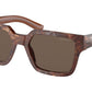 Prada PR03ZS Pillow Sunglasses  14F08T-COGNAC STONE 54-19-140 - Color Map brown
