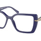 Prada PR03ZVF Pillow Eyeglasses  18D1O1-BALTIC MARBLE 56-16-140 - Color Map blue