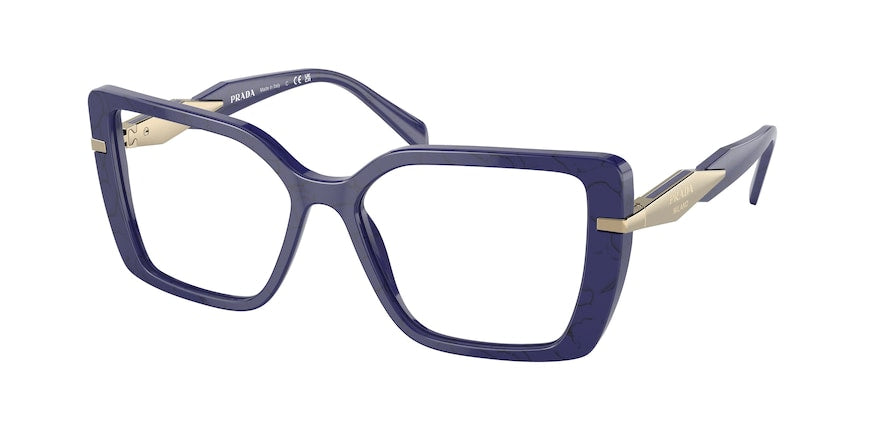 Prada PR03ZVF Pillow Eyeglasses  18D1O1-BALTIC MARBLE 56-16-140 - Color Map blue