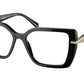 Prada PR03ZVF Pillow Eyeglasses  1AB1O1-BLACK 56-16-140 - Color Map black