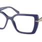 Prada PR03ZV Pillow Eyeglasses  18D1O1-BALTIC MARBLE 55-16-140 - Color Map blue