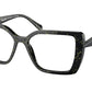 Prada PR03ZV Pillow Eyeglasses  19D1O1-BLACK/YELLOW MARBLE 55-16-140 - Color Map black