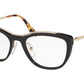 Prada CONCEPTUAL PR04VV Irregular Eyeglasses  1AB1O1-BLACK 53-18-140 - Color Map black