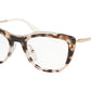 Prada CONCEPTUAL PR04VV Irregular Eyeglasses  UAO1O1-SPOTTED OPAL BROWN 53-18-140 - Color Map brown