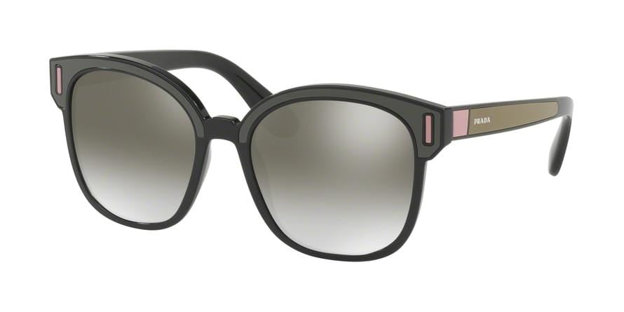 Prada CATWALK PR05US Square Sunglasses  SVK5O0-BLACK/BROWN/PINK 53-18-140 - Color Map brown