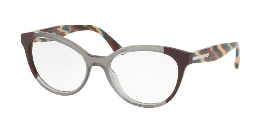 Prada CONCEPTUAL PR05UVF Oval Eyeglasses  VYN1O1-PLUM/GREY/PLUM 54-17-140 - Color Map grey
