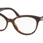 Prada CONCEPTUAL PR05UV Oval Eyeglasses  2AU1O1-HAVANA 54-17-140 - Color Map havana