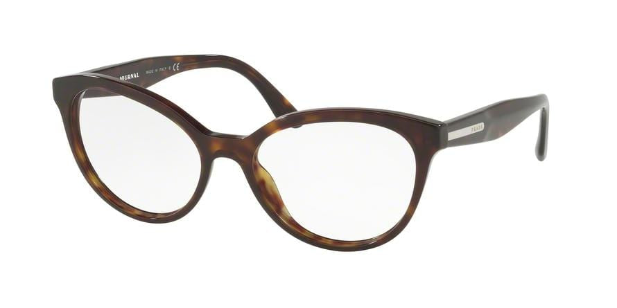 Prada CONCEPTUAL PR05UV Oval Eyeglasses  2AU1O1-HAVANA 54-17-140 - Color Map havana