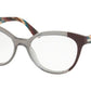 Prada CONCEPTUAL PR05UV Oval Eyeglasses  VYN1O1-PLUM/GREY/PLUM 54-17-140 - Color Map grey