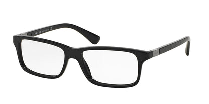 Prada HERITAGE PR06SV Rectangle Eyeglasses  1AB1O1-BLACK 56-16-140 - Color Map black