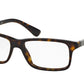 Prada HERITAGE PR06SV Rectangle Eyeglasses  2AU1O1-HAVANA 54-16-140 - Color Map havana