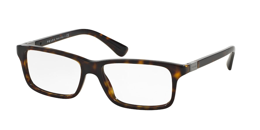 Prada HERITAGE PR06SV Rectangle Eyeglasses  2AU1O1-HAVANA 54-16-140 - Color Map havana