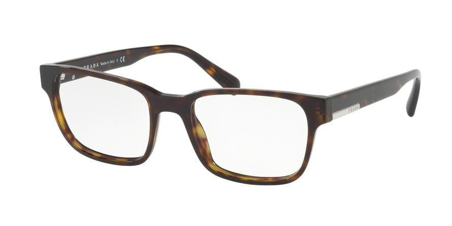 Prada HERITAGE PR06UVF Rectangle Eyeglasses  2AU1O1-HAVANA 54-19-145 - Color Map havana