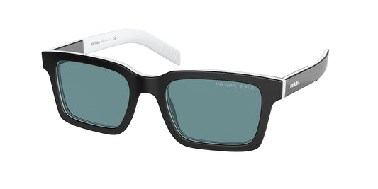 Prada PR06WSF Rectangle Sunglasses  YC404D-BLACK WHITE BLACK 54-20-145 - Color Map black