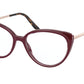 Prada PR06WV Round Eyeglasses  UAN1O1-BORDEAUX 53-16-145 - Color Map bordeaux