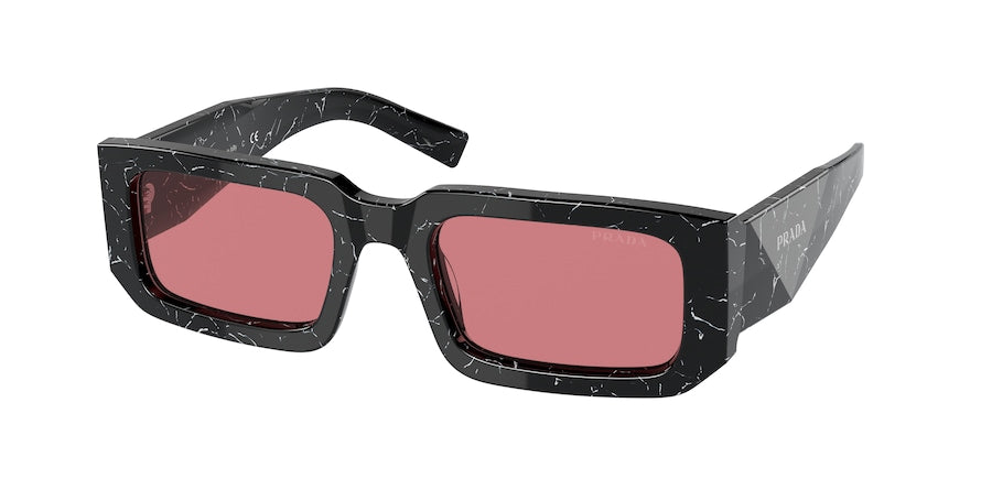 Prada PR06YS Rectangle Sunglasses  05W06O-ABSTRACT BLACK/WHITE 53-21-145 - Color Map havana