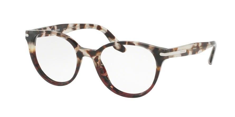 Prada PR07TV Phantos Eyeglasses  U6P1O1-SPOTTED BROWN OP/SPOTTED RED 50-19-140 - Color Map brown