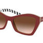 Prada PR07XSF Butterfly Sunglasses  5436S1-TOP RED/BEIGE 55-16-140 - Color Map red