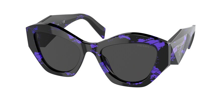 Prada PR07YSF Irregular Sunglasses  05V5S0-ABSTRACT PURPLE 55-18-145 - Color Map multi