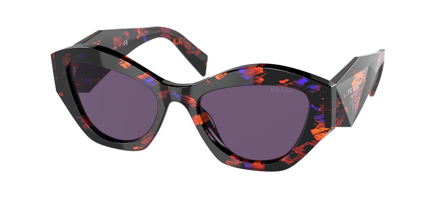 Prada PR07YSF Irregular Sunglasses  06V6O2-ABSTRACT ORANGE 55-18-145 - Color Map havana