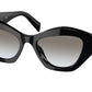 Prada PR07YSF Irregular Sunglasses  1AB0A7-BLACK 55-18-145 - Color Map black