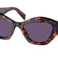 Prada PR07YS Irregular Sunglasses  06V6O2-ABSTRACT ORANGE 53-19-145 - Color Map havana