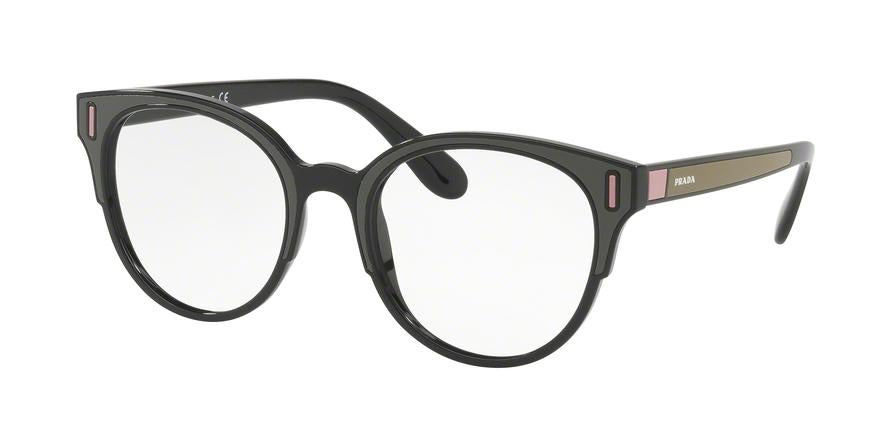 Prada CATWALK PR08UV Phantos Eyeglasses  SVK1O1-BLACK/BROWN/PINK 52-20-140 - Color Map brown