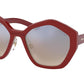 Prada PR08XS Irregular Sunglasses  539716-RED 55-19-140 - Color Map red