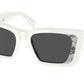 Prada PR08YS Butterfly Sunglasses  02V5S0-WHITE/HAVANA BLACK 51-18-145 - Color Map white